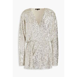 MAJE Sequined tulle playsuit FR 38 NEW NWT